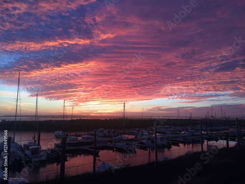 Marina sunset landscape