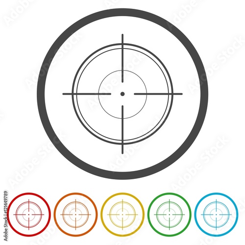 Collection of vector targets isolated on white background