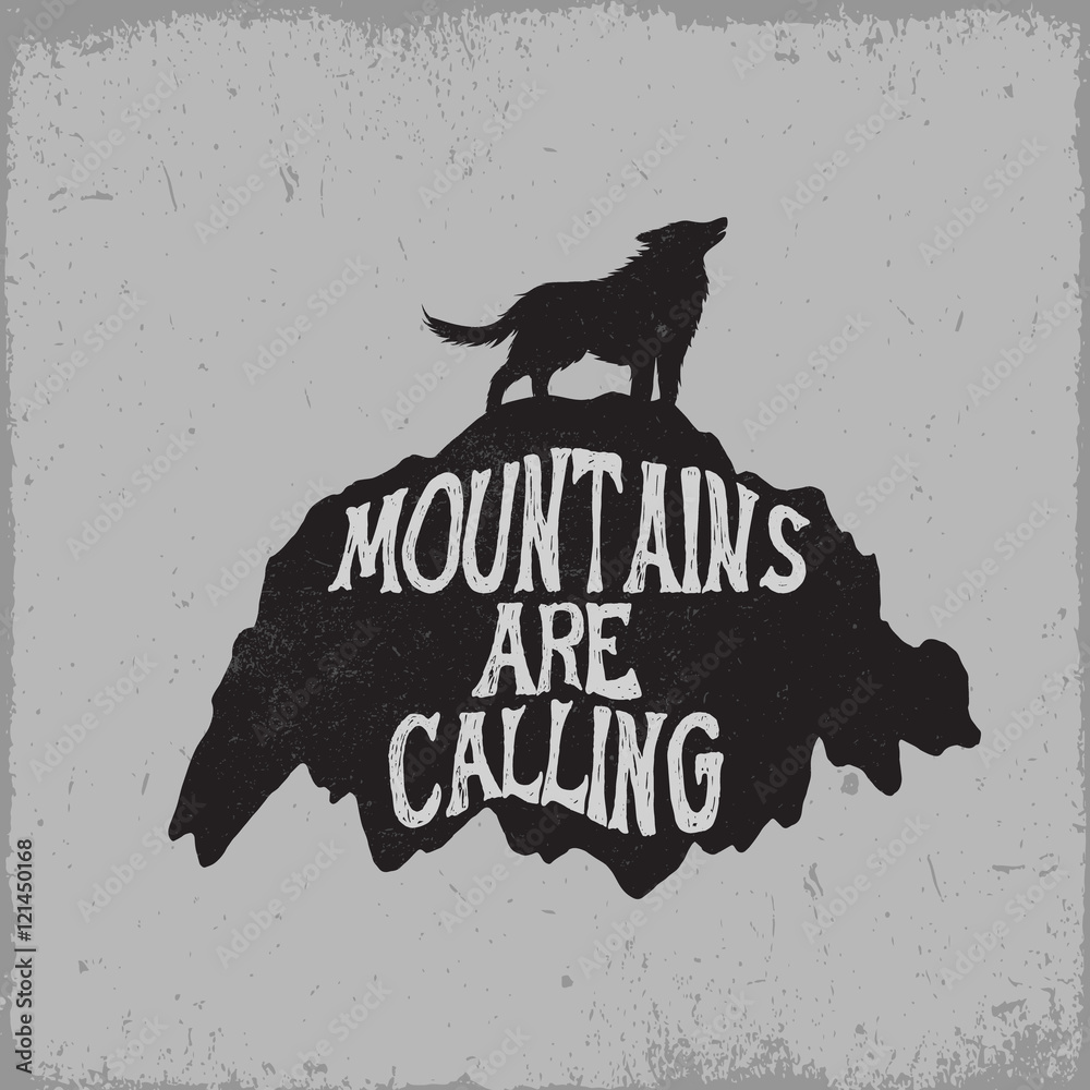 Fotografie Wolf howling on mountain