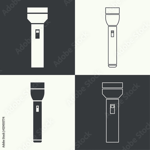 Set vector icons hand lamp.