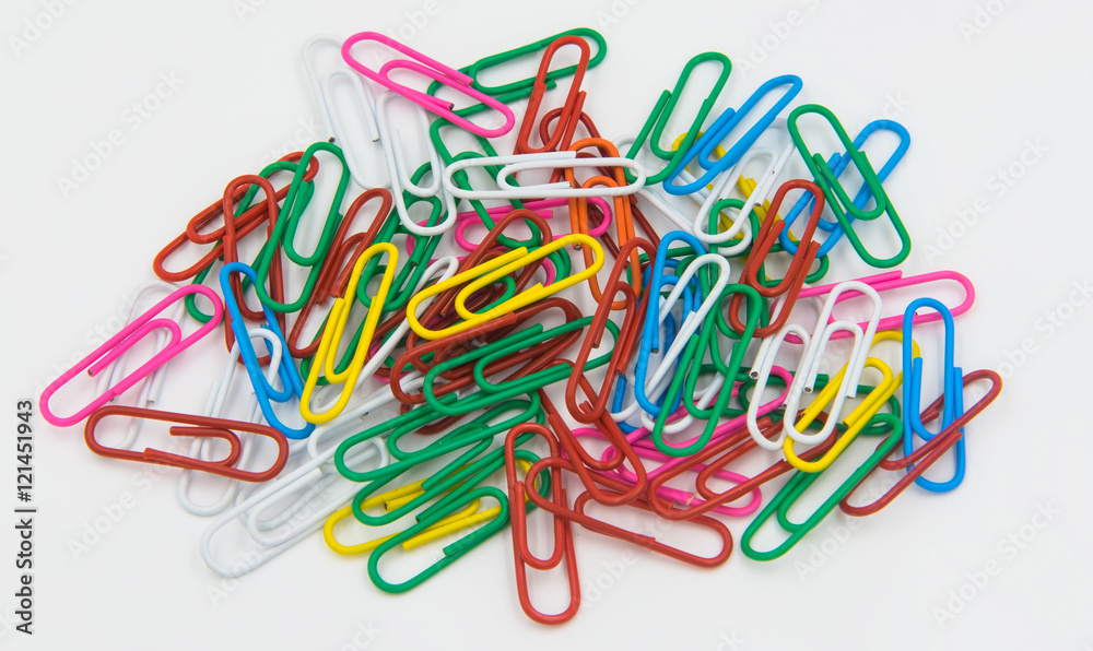 Colorful Paper clips isolated on white background. Colorful Paper clips isolated on white background.