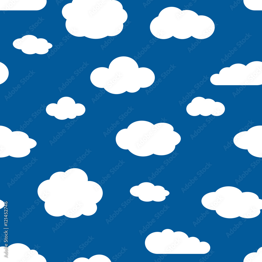 Blue sky and white clouds seamless pattern Blue sky and white clouds seamless pattern