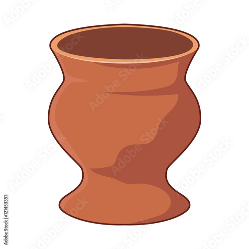 Clay pot isolated illustration