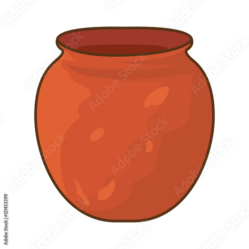 Clay pot isolated illustration