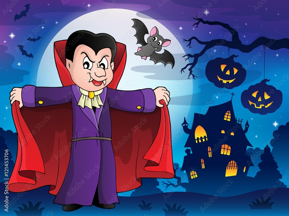 Plakat Vampire in Halloween scenery 1
