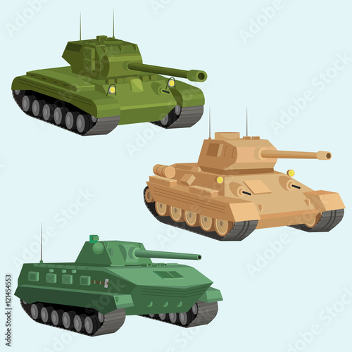 Military Vector tanks image design set in different variations for your design, illustration needs.