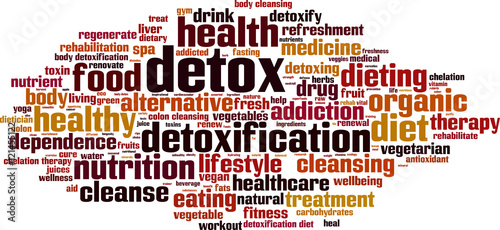 Detox word cloud concept. Vector illustration