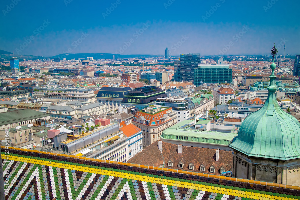 Austria. Vienna. The view from the observation deck at the head of the Church of St. Stephen.