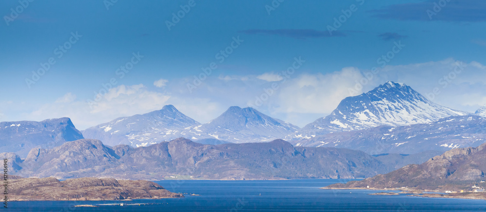 Panoramic Norwegian coastal landscape