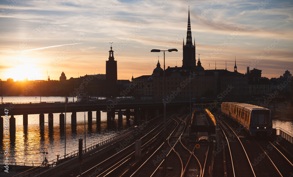 Naklejka premium Train to Gamla Stan, Stockholm, Sweden