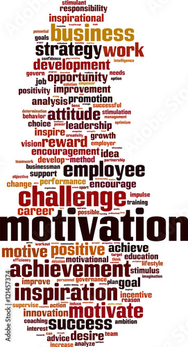 Motivation word cloud concept. Vector illustration