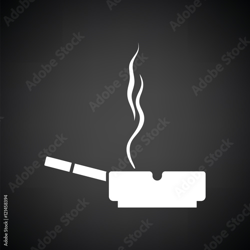 Cigarette in an ashtray icon