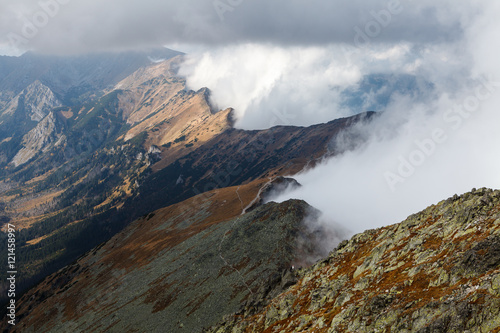 Tatra mountains covered with shelf clouds