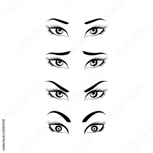 eyes set black vector