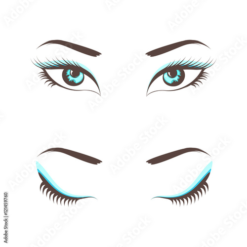 eyes set blue vector