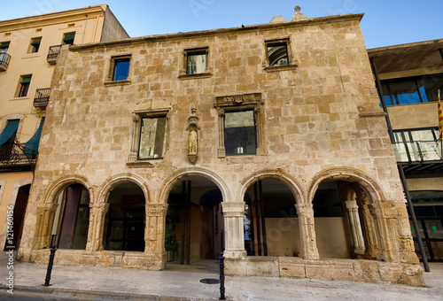 Facade of the roman building preserved till our time in Tarragona, Spain