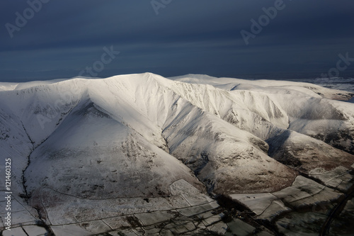 Blencathra/Saddleback covered in snow from light aircraft