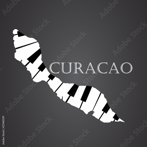 curacao map logo made from piano