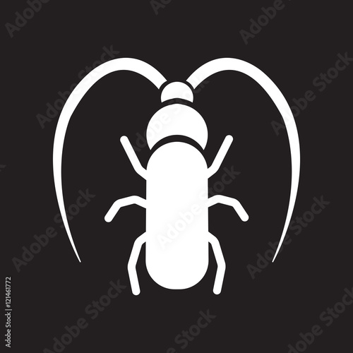 flat icon in black and white style beetle barbel  