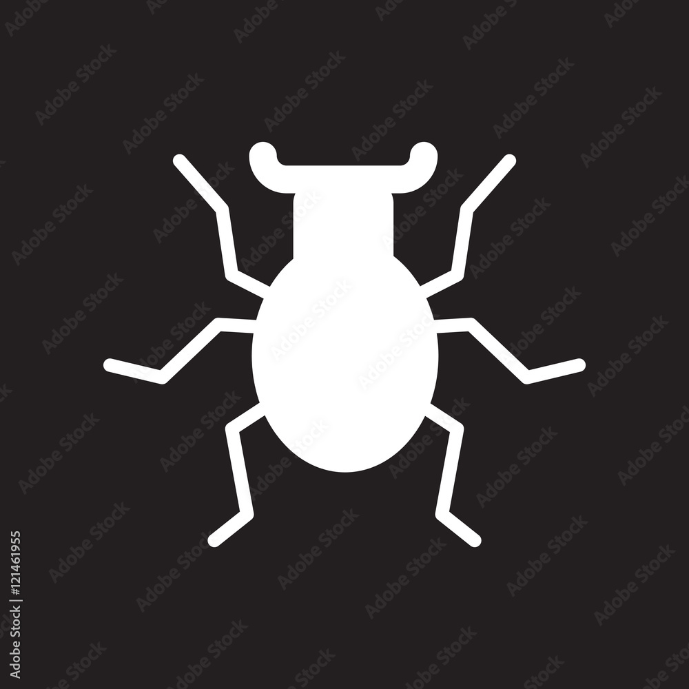 flat icon in black and white style beetle insect flat icon in black and white style beetle insect
