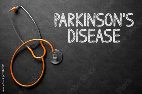 Chalkboard with Parkinsons Disease Concept. 3D Illustration. photo