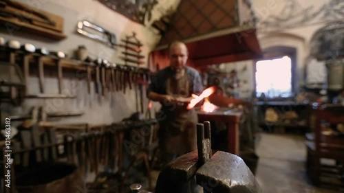 interior of the forge and master at work