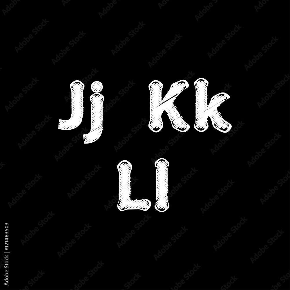 Vector alphabet. Hand drawn letters. Painted Alphabet. Vector