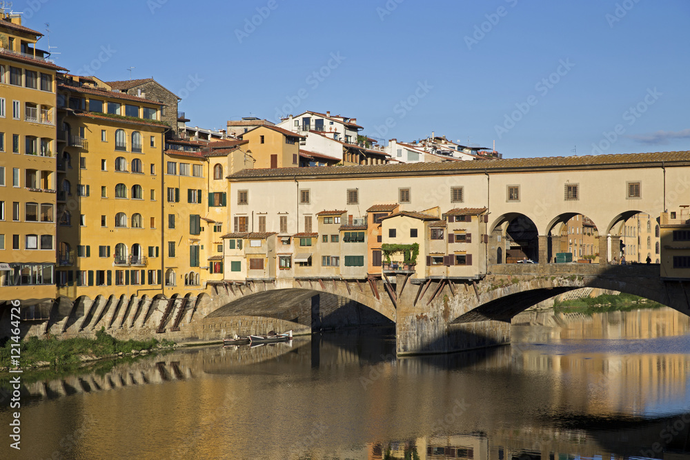 Morning view of Ponte Vecchio in Florence, Italy