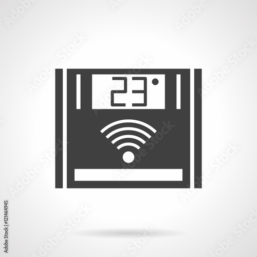 Electronic thermostat black design vector icon