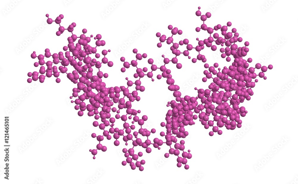Molecular structure of insulin,3D rendering