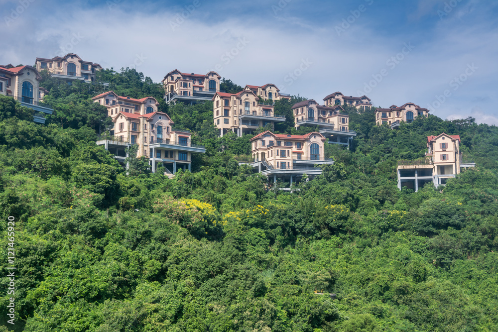 Obraz premium European style Villas on the mountain of Overseas Chinese Town East (OCT East ), Shenzhen, China.
