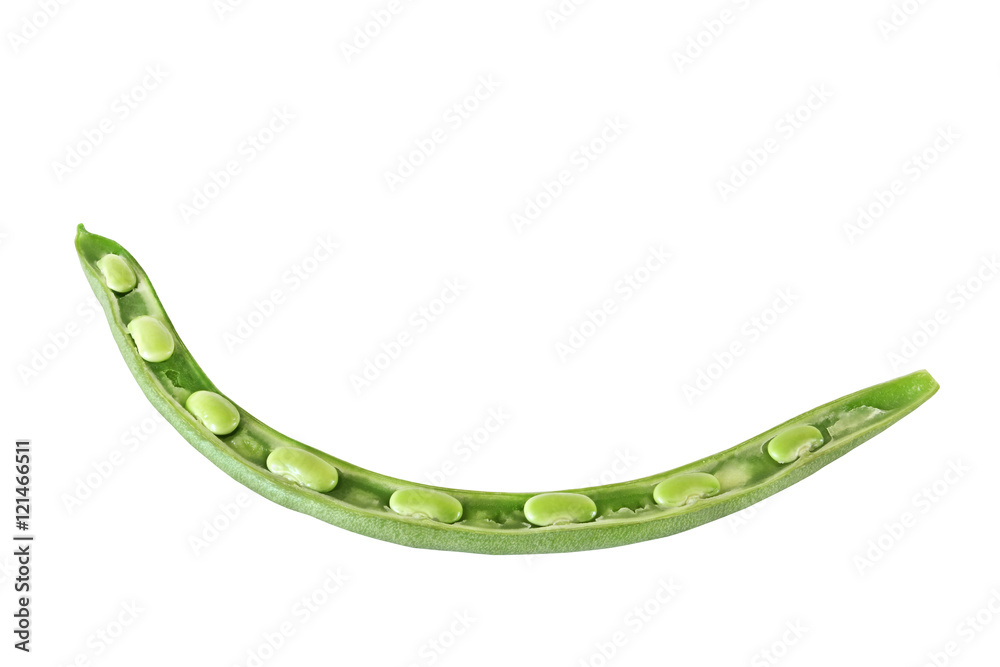Naklejka premium french bean cut along isolated on white background with clipping path