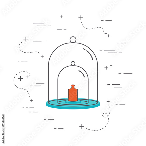 Vector illustration of weight standard. Etalon icon. Line art style. Flat web design