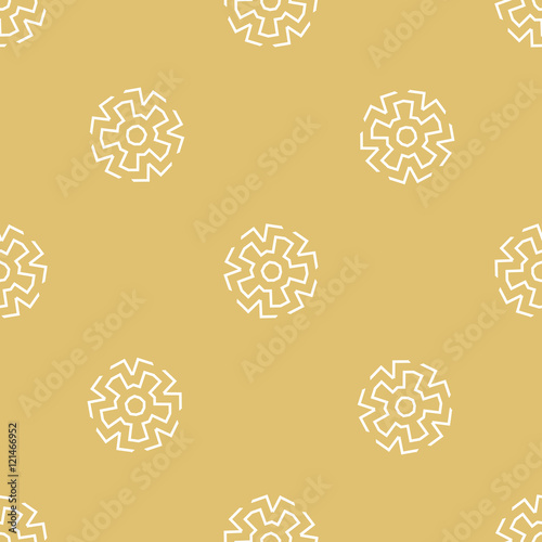 Damask elegant seamless pattern. Vector background. White and golden colors. Fabric design