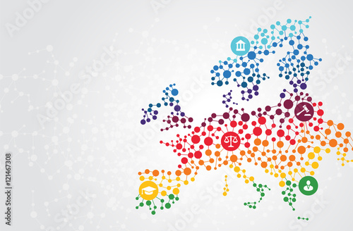 Europe dotted vector background