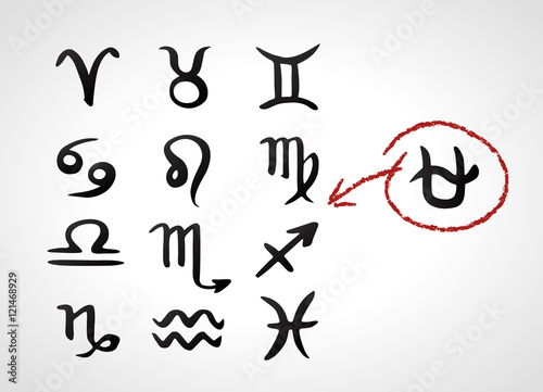 Ophiuchus. 13th signs zodiac horoscope hand drawn vector