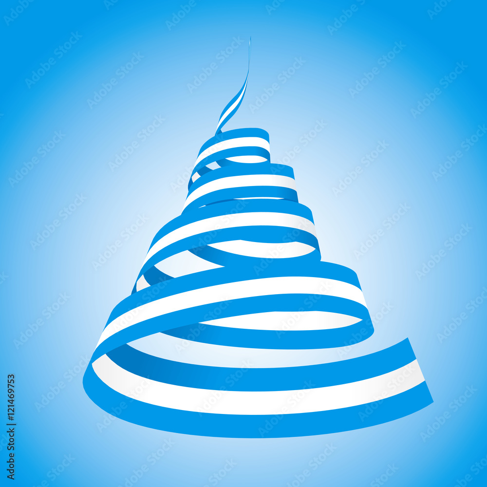 Spiral streamers in colors of national flags of Argentina Spiral streamers in colors of national flags of Argentina