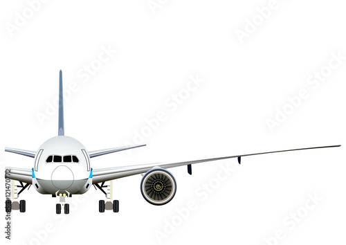 飛行機　正面半分のイラスト