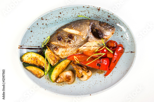 grilled fish on plate