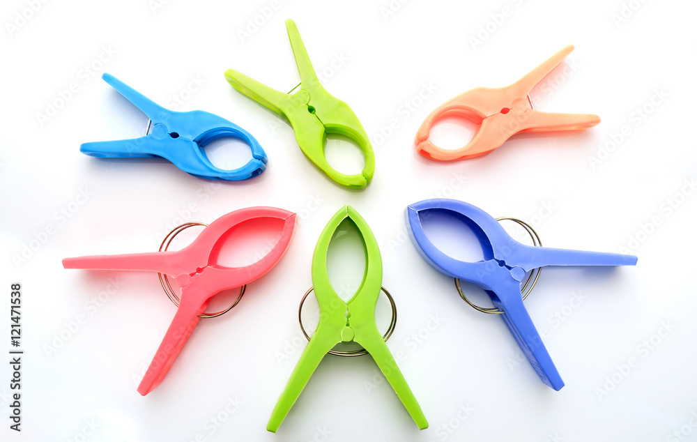Plastic clothespin / Plastic clothespin on white background. Plastic clothespin / Plastic clothespin on white background.