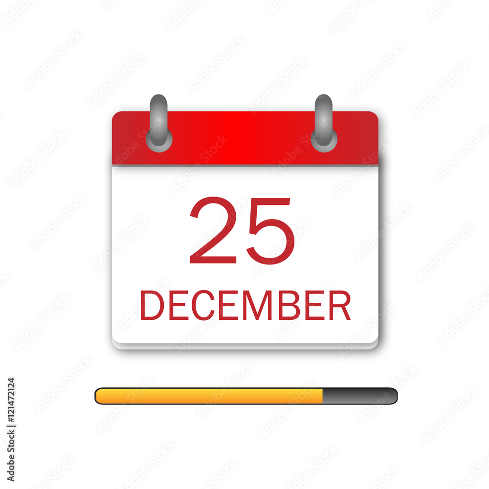 Christmas Day Calendar Icon vector Christmas Day Calendar Icon vector