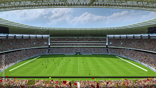 inside the football stadium 3d rendering