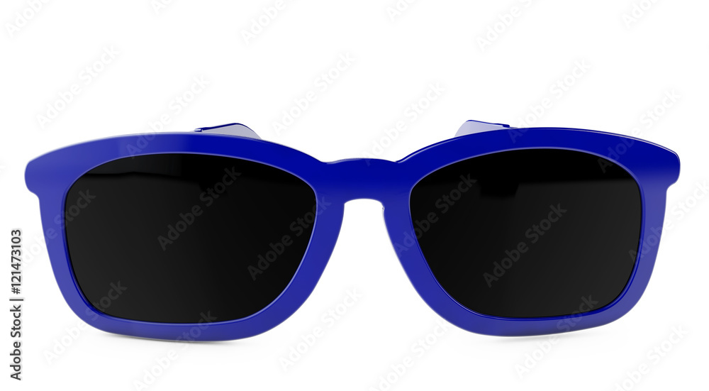 Fototapeta premium 3d rendering pair of blue glasses on white background