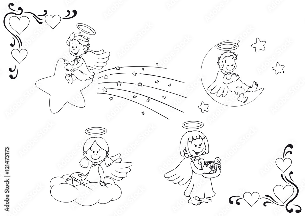 Christkind, Engel, Himmel, Kinder Christkind, Engel, Himmel, Kinder