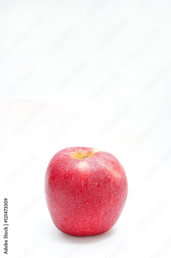 The apple red on white background style The apple red on white background style