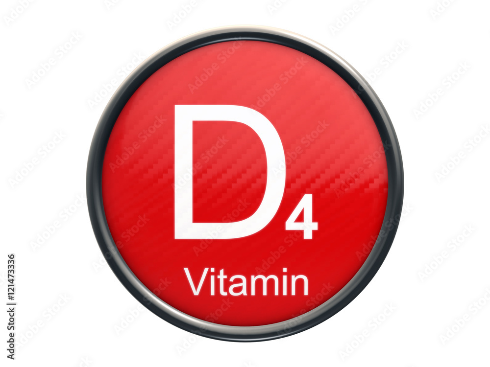 d4 vitamin symbol on red glossy round icon isolated on white background d4 vitamin symbol on red glossy round icon isolated on white background