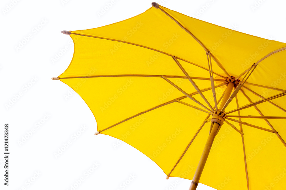 yellow umbrella with white background