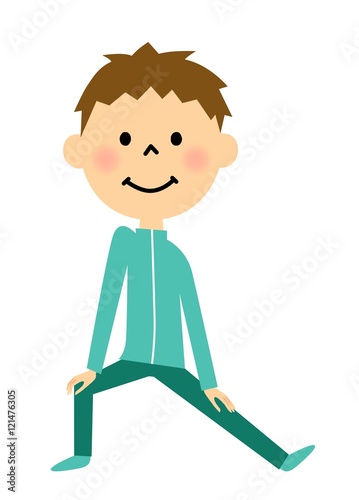 準備運動するこども