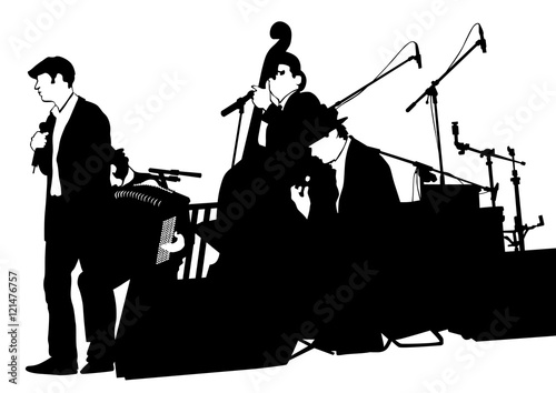 Concert of jazz music on white background