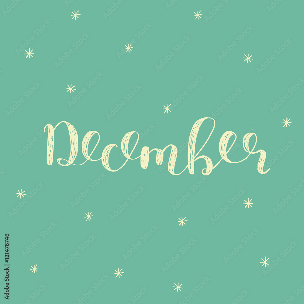 December. Brush lettering.